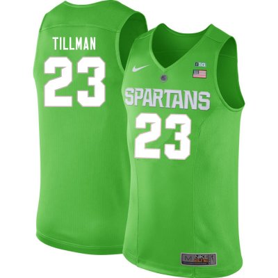 Men Xavier Tillman Michigan State Spartans #23 Nike NCAA Green Authentic College Stitched Basketball Jersey BP50R34IQ